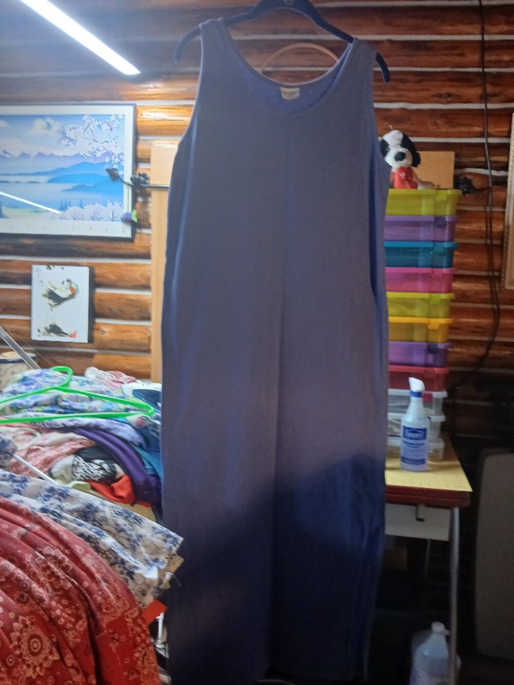 Purple Knit Sleeveless Maxi Dress